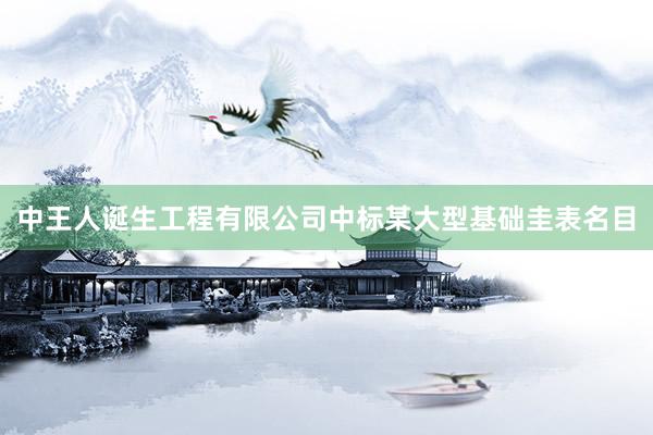 中王人诞生工程有限公司中标某大型基础圭表名目